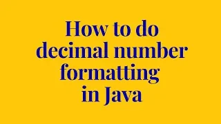 how to do decimal number formatting in java