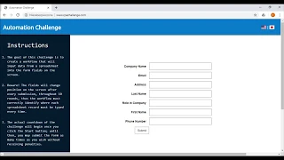 RPA Challenge with Python Selenium and Javascript