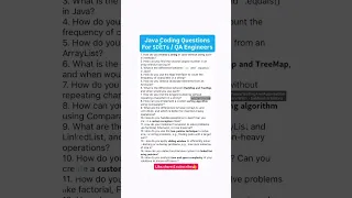 Java Coding Interview Questions for SDETs or QA Automation Engineers