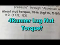 220 4Runner Lug Nut Torque and Size