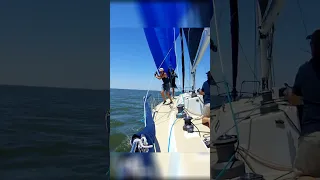 A couple nice jibes onboard “Second Wind” in the last Peanut Regatta #sailing #texas #racing