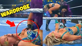 WARDROBE Charlotte Flair s SmackDown Mishap EXPOSES Elite Ring IQ Bayley Saves the Moment