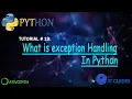 Tutorial 19 what is Exception Handling in python in urdu