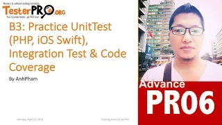 B3 Practice UnitTest PHP iOS Swift Integration Test Code Coverage
