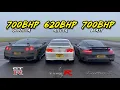 AWD SAVAGES 700HP 911 TURBO vs 620HP DC5 TYPE R vs 700HP GTR