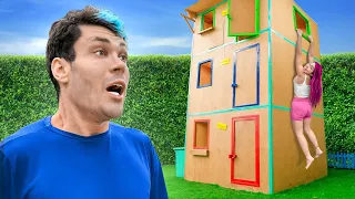 FIZEMOS uma CASA de 2 ANDARES de PAPELÃO!