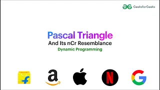 Pascal Triangle Its nCr Resemblance DP