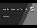 Selenium WebDriverTutorial For Beginners Selenium