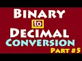 Binary to Decimal number conversion in hindi part Computer number system part 5