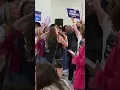 The crowd at Angie Nixon s election party erupts into an I believe that we will win chant