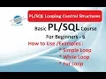 PL SQL For Loop - PL SQL While Loop Example