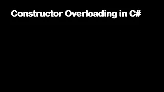 Explaining Constructor Overloading in C