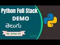 Python Full Stack Demo Class by Mr JS Rao Sir 16th July 10 00 AM Contant 9059868766 VLR Training