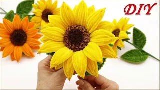 π» DIY Sunflowers π» A bouquet of large Sunflowers made of chenille stems