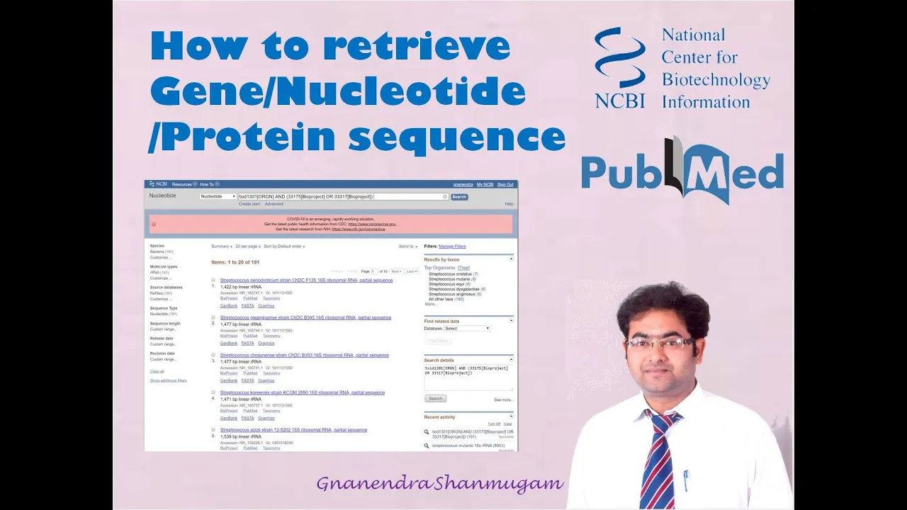 How to use NCBI to retrieve the Gene/Nucleotide/Protein sequence
