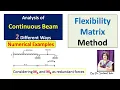 Understand Basics to Analyse Continuous Beam using Flexibility Matrix Method in Simple Way