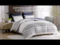 Mila 3 Piece Cotton Comforter Set with Chenille Tufting - Ink Ivy