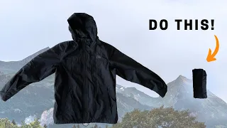 How to fold a coat or Jacket into a roll Packing to save space for travel