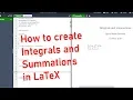 How to create Integrals and Summations in