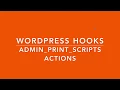 WordPress Hooks Actions admin print scripts Part - 14 Example