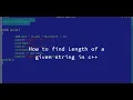 How to find length of a given string character array in c