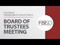 FBISD Board of Trustees Special Called Meeting July 13 2020