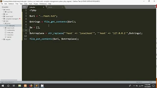 Replace string in text file using PHP php