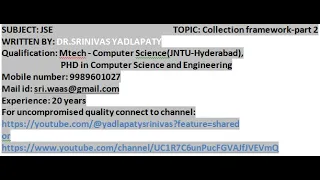 JSE Collection framework-part 2
