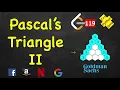 Pascal s Triangle ii LeetCode 119 C Java Python