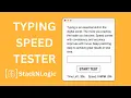 Typing Speed Test App Build in HTML CSS JavaScript