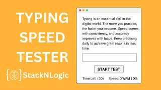 Typing Speed Test App Build in HTML CSS JavaScript