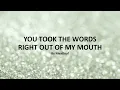 You Took The Words Right Out of My Mouth by Meatloaf - easy acoustic chords and lyrics