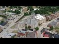 Downtown Uniontown Pennsylvania from 400 feet above Storey Square with My Drone
