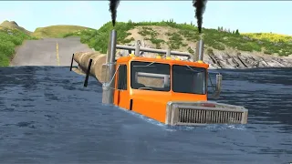 Trucks vs River - BeamNG.Drive #2 