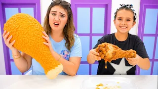 SQUISHY FOOD VS REAL FOOD CHALLENGE! Ruby and Bonnie