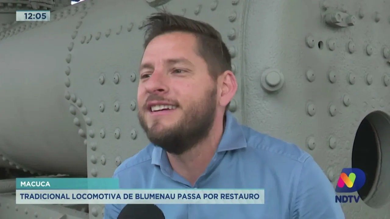 Macuca: tradicional locomotiva de Blumenau passa por restauro