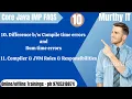 10 Compile time Runtime Errors Compiler JVM Roles Responsibilities