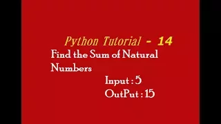 Python Program to Find the Sum of Natural Numbers