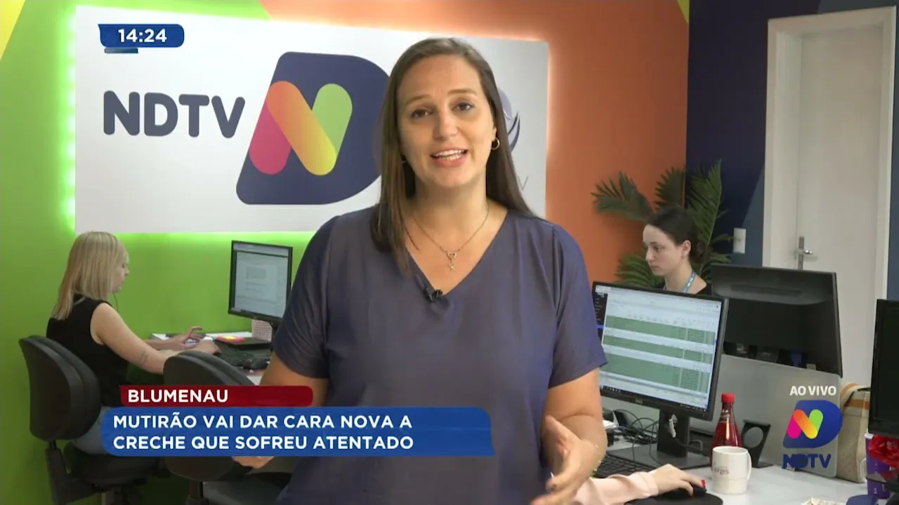 Mutirão projeta cara nova para a creche que sofreu atentado em Blumenau