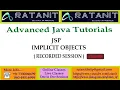 Advanced Java Tutorials JSP Implicit Objects by Mr RATAN Class-08
