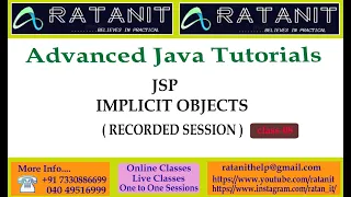 Advanced Java Tutorials JSP Implicit Objects by Mr RATAN Class-08