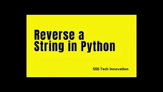 Reverse a string in Python - Tamil