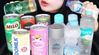 ASMR MINUMAN KALENG VS AIR MINERAL | STARBUCKS, MILO, NESCAFE, OLATTE VS AQUA, LE MINERALE, PRISTINE