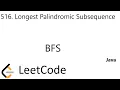 LeetCode 516 Longest Palindromic Subsequence DP Java