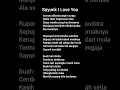 Download Lagu lirik lagu sayunk I LOVE YOU#chombi|Buah hati dinda|