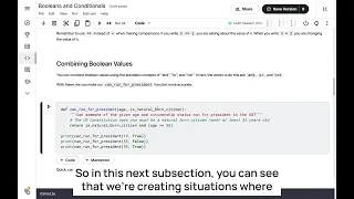 Booleans and Conditionals - Python Intro 1
