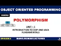 CS8392 OBJECT ORIENTED PROGRAMMING POLYMORPHISM MANOJKUMAR LECTURES TAMIL Manojkumar C