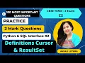 Most Important Questions for Term2 Exam Computer Science MySQL and Python Interface Connectivity