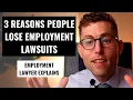 Top 3 Reasons People Lose Employment Lawsuits