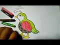 Quail coloring for kids easy Quail drawing and painting learn colors for children